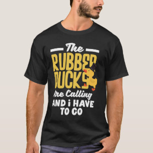 ゴムダッキー(アヒルちゃん)ゴム製のアヒルがゴムを呼びおもしろい出す Tシャツ