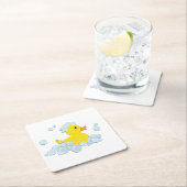 ゴムダッキー（アヒルちゃん） スクエアペーパーコースター (インサイチュ)