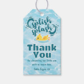 ゴムダッキー(アヒルちゃん)スプラッシュベビーシャワー感謝してい ギフトタグ (正面)