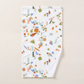 ゴムダッキー（アヒルちゃん）テラゾパターン バスタオルセット (ハンドタオル)