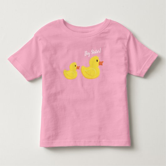 ゴムダッキー(アヒルちゃん)ビッグシスター トドラーTシャツ (正面)