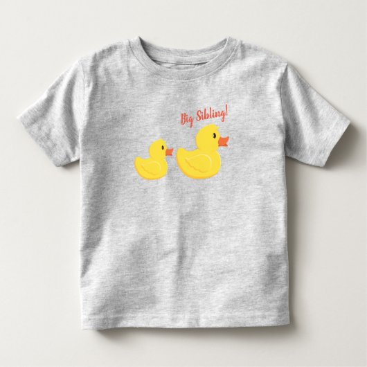 ゴムダッキー(アヒルちゃん)ビッグ兄弟姉妹ベビーボディスーツ トドラーTシャツ (正面)