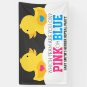 ゴムダッキー(アヒルちゃん)ピンクまたは青の性別の表示パーティー 横断幕 (縦)