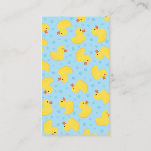 ゴムダッキー（アヒルちゃん）ベビーシャワーおむつラッフルカード エンクロージャーカード (裏面)
