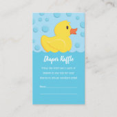 ゴムダッキー（アヒルちゃん）ベビーシャワーおむつラッフルカード エンクロージャーカード (正面)