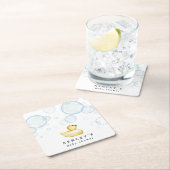ゴムダッキー(アヒルちゃん)ベビーシャワー スクエアペーパーコースター (インサイチュ)