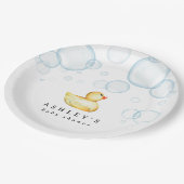 ゴムダッキー(アヒルちゃん)ベビーシャワー ペーパープレート (アングル)