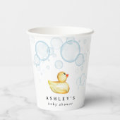 ゴムダッキー(アヒルちゃん)ベビーシャワー 紙コップ (裏面)