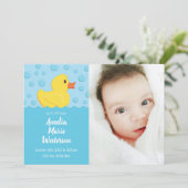 ゴムダッキー(アヒルちゃん)ベビー誕生のお知らせ 招待状 (スタンド正面)