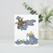 ゴムダッキー（アヒルちゃん） ポストカード (スタンド正面)