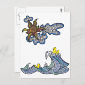 ゴムダッキー（アヒルちゃん） ポストカード (正面/裏面)