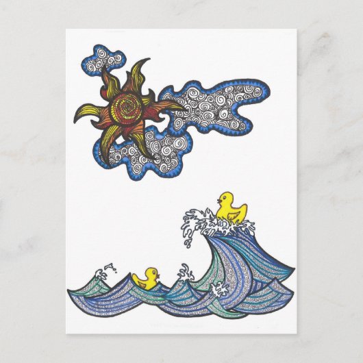 ゴムダッキー（アヒルちゃん） ポストカード (正面)