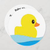 「ゴムダッキー(アヒルちゃん)」ラウンド招待状 招待状 (正面/裏面)