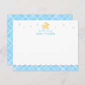 ゴムダッキー(アヒルちゃん)名門私立校風のブループレイドノートカード ノートカード (正面/裏面)