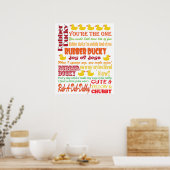 ゴムダッキー(アヒルちゃん)地下鉄アートポスター ポスター (キッチン)