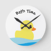 "ゴムダッキー（アヒルちゃん）"壁時計 ラウンド壁時計 (正面)
