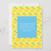 ゴムダッキー(アヒルちゃん)幼稚園卒業パーティー小学生 招待状 (裏面)