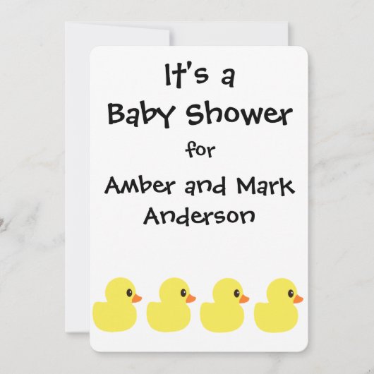 「ゴムダッキー（アヒルちゃん）」招待状 招待状 (正面)