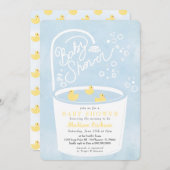 ゴムダッキー(アヒルちゃん)浴槽跳ねスプラッシュベビーシャワー 招待状 (正面/裏面)