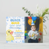 ゴムダッキー(アヒルちゃん)誕生日招待状 招待状 (スタンド正面)