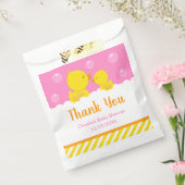 ゴムダッキー（アヒルちゃん）赤ちゃんシャワーイエローピンクありがとう フェイバーバッグ (封をした状態)