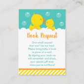 ゴムダッキー（アヒルちゃん）黄および緑のブックリクエスト エンクロージャーカード (正面)