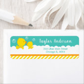 ゴムダッキー（アヒルちゃん）黄および緑 ラベル (インサイチュ)