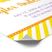 ゴムダッキー（アヒルちゃん）黄色と紫の誕生統計 ポスター (角)