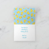 ゴムダッキー(アヒルちゃん)1st誕生日パーティーキッズベビー カード (内部)