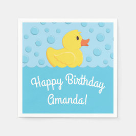 ゴムダッキー(アヒルちゃん)1st誕生日パーティーキッズベビー スタンダードカクテルナプキン