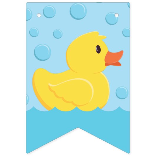 ゴムダッキー(アヒルちゃん)1st誕生日パーティーキッズベビー バンティングフラッグ (第1の旗)