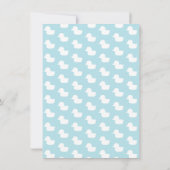 ゴムダックのプールフロートに乗った女の子の子供の誕生日パーティー 招待状 (裏面)