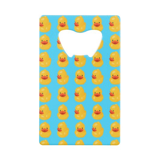 ゴムダックパターンブループリントボトル開栓器 クレジットカード栓抜き (正面)