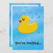 ゴムダックブルーバブルキッパーソナライズされたズ 招待状 (正面/裏面)