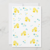 ゴムダックベビーシャワー招待状ダッキー(アヒルちゃん)ボーイ 招待状 (裏面)