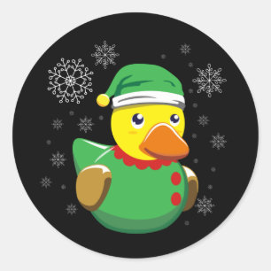 ゴムダック小妖精や小人クリスマスクックラバーダッキー(アヒルちゃん ラウンドシール