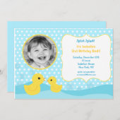 ゴムダック誕生日招待状 招待状 (正面/裏面)