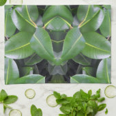 ゴムツリーパターン キッチンタオル (折り畳み)