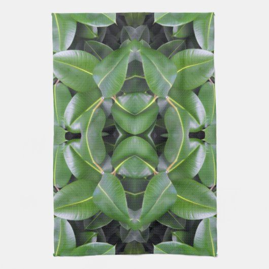 ゴムツリーパターン キッチンタオル (縦)