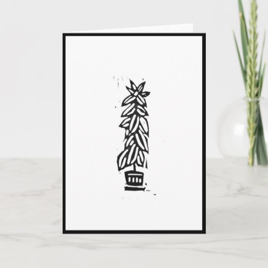 ゴムツリーブロックプリントカード カード (正面)