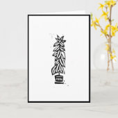 ゴムツリーブロックプリントカード カード (黄色い花)