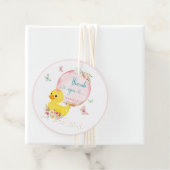 ゴムパーソナライズされたダッキー（アヒルちゃん）ガールファーストメッセージカード フェイバータグ (インサイチュ)