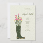 ゴムブーツ花瓶ウェディングシャワー招待状 招待状 (正面)