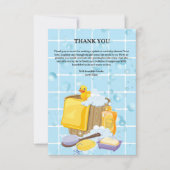 ゴムモダンダッキー（アヒルちゃん）バブル赤ちゃんシャワー サンキューカード (正面)