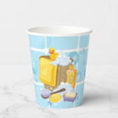 ゴムモダンダッキー（アヒルちゃん）バブル赤ちゃんシャワー 紙コップ (裏面)