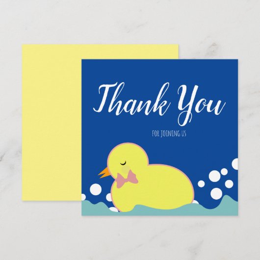ゴムモダンダックピンク赤ちゃんシャワーありがとう (正面/裏面)