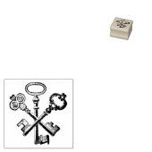 ゴム印とヴィンテージ鍵 ラバースタンプ (押印)