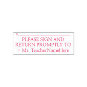 ゴム印にサインして早く戻って下さい セルフインキングスタンプ (デザイン)