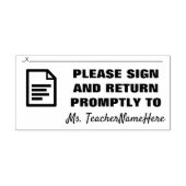 ゴム印にサインして早く戻って下さい ラバースタンプ (インプリント)