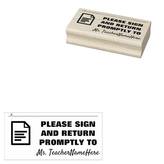 ゴム印にサインして早く戻って下さい ラバースタンプ (押印)